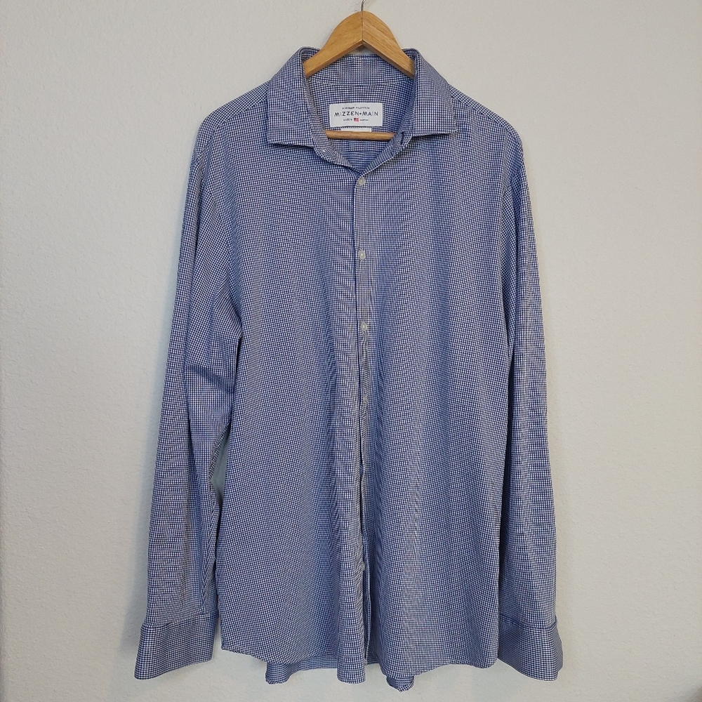 Mizzen+Main Spinnaker Collection Trim Fit Long Sleeve Button Up Shirt Size XXL